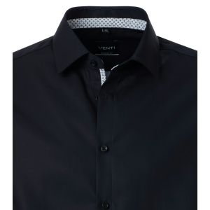 Venti Modern Fit Hemd - Marble Schwarz