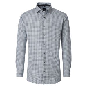 Venti Modern Fit Hemd - Marble Print Grau