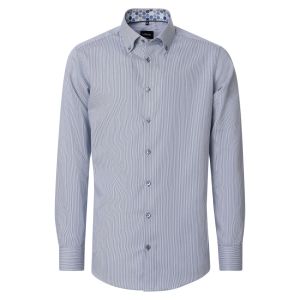 Venti Modern Fit Hemd - Dunkelblau Gestreift
