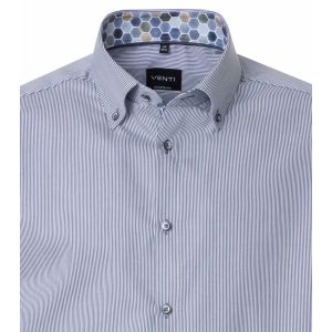 Venti Modern Fit Hemd - Dunkelblau Gestreift