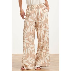 Smashed Lemon - Wideleg Hosen Flora Beige