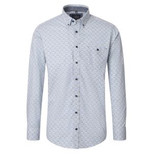 Casa Moda Hemd Casual Fit - Geometrisches Muster blau/multi