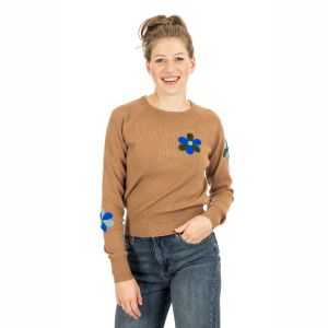 Only M - Kurzer Pullover Fiori Camel
