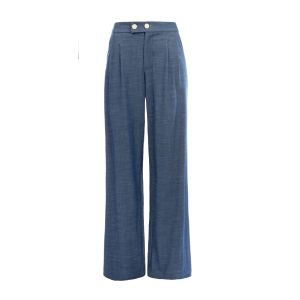 ICNK - Mosaic Twill Wide Leg Hose Denimblau