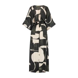 Maicazz - Kleid Teyera Geo Print Beige-Schwarz