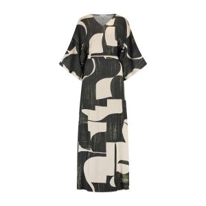 Maicazz - Kleid Teyera Geo Print Beige-Schwarz