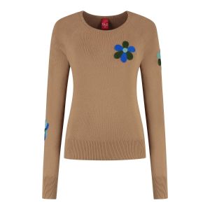Only M - Kurzer Pullover Fiori Camel