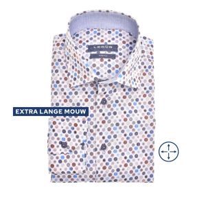 Ledub Modern Fit Hemd - White/Multi Dots