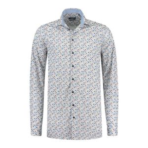 Ledûb Modern Fit Overhemd - White/Multi Dots