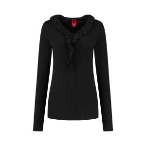 Only M - Top Travel Ruffle Black
